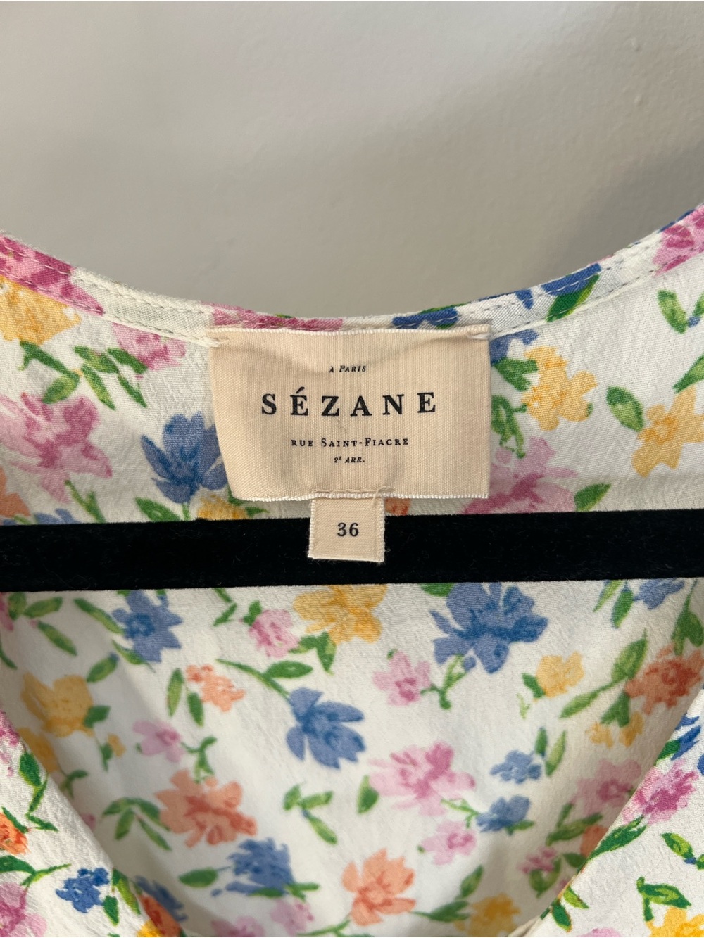 Sezane Galila Floral V-Neck Blouse Top Size 36 - Picture 5 of 7